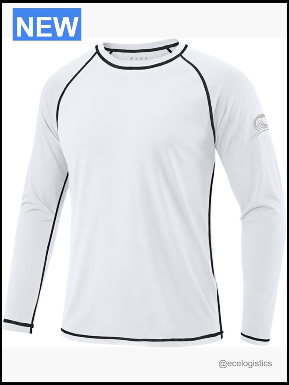 UPF 50+ Long Sleeve Rash Guard Sun Protection Swim Shirt for Men